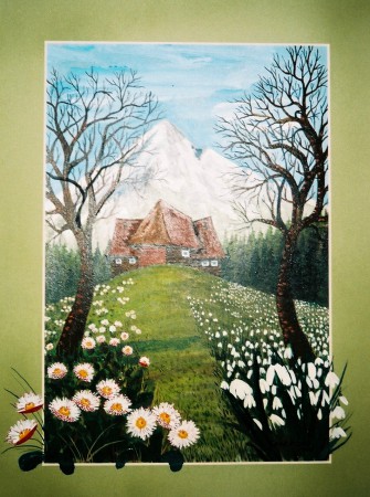 Chalúpka pod zasneženými kopcami